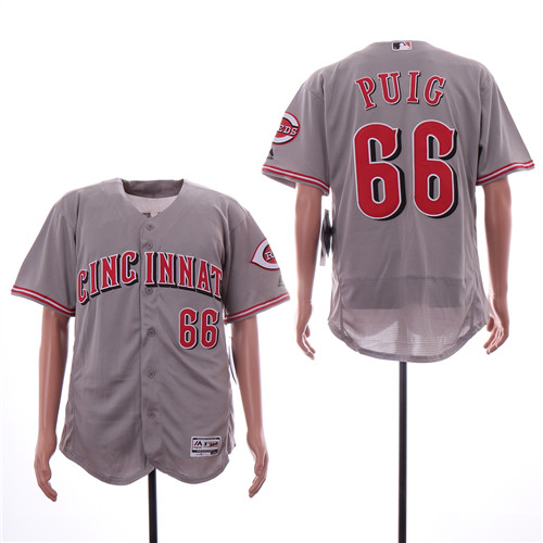 Reds 66 Yasiel Puig Gray Flexbase Jersey