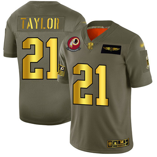 Redskins #21 Sean Taylor Camo Gold Men's Stitched Football Limited 2019 Salute To Service Jersey