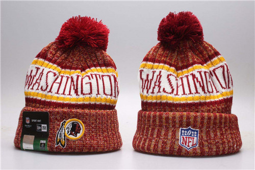 Redskins Fresh Logo Red Pom Knit Hat YP