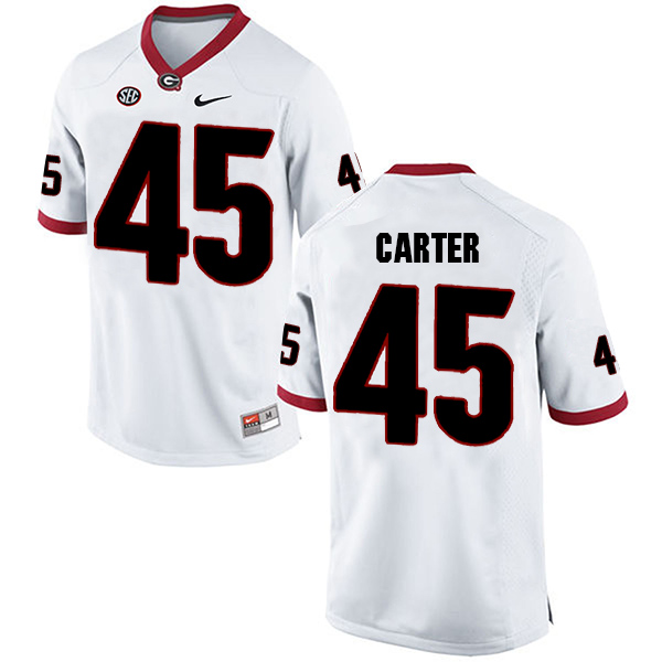 Reggie Carter Georgia Bulldogs Men's Jersey - #45 NCAA White Limited Away