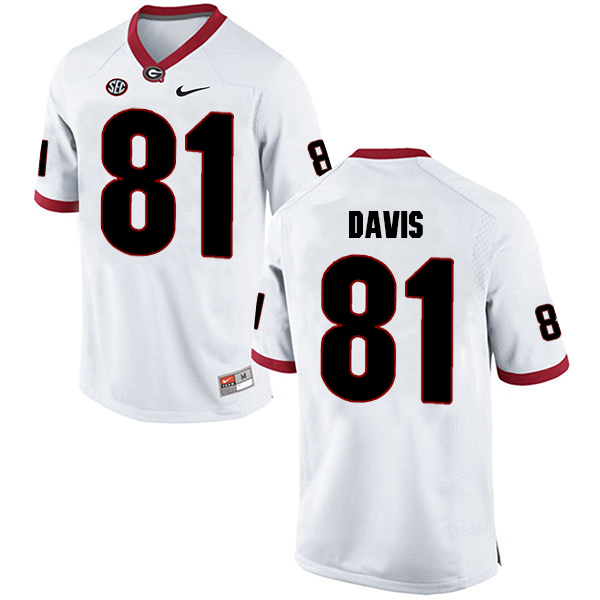 Reggie Davis Georgia Bulldogs Men's Jersey - #81 NCAA White Limited Away