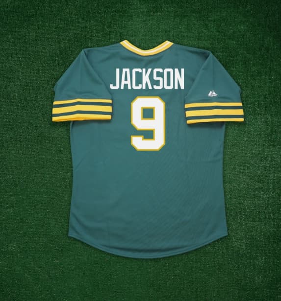 Reggie Jackson 1975 Oakland Athletics Cooperstown Home & Road Throwback  Jersey