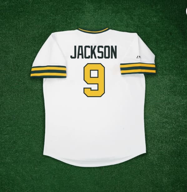 Reggie Jackson 1975 Oakland Athletics Cooperstown Home & Road Throwback Jersey