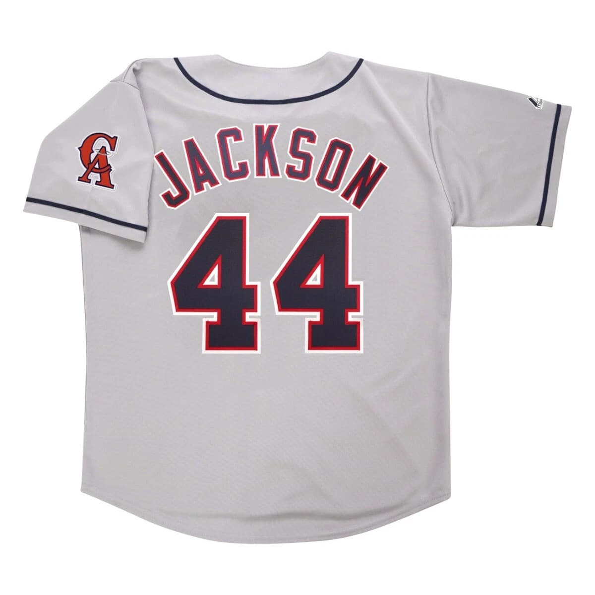 Reggie Jackson California Angels Grey Road Men's Throwback Jersey w Team Patch