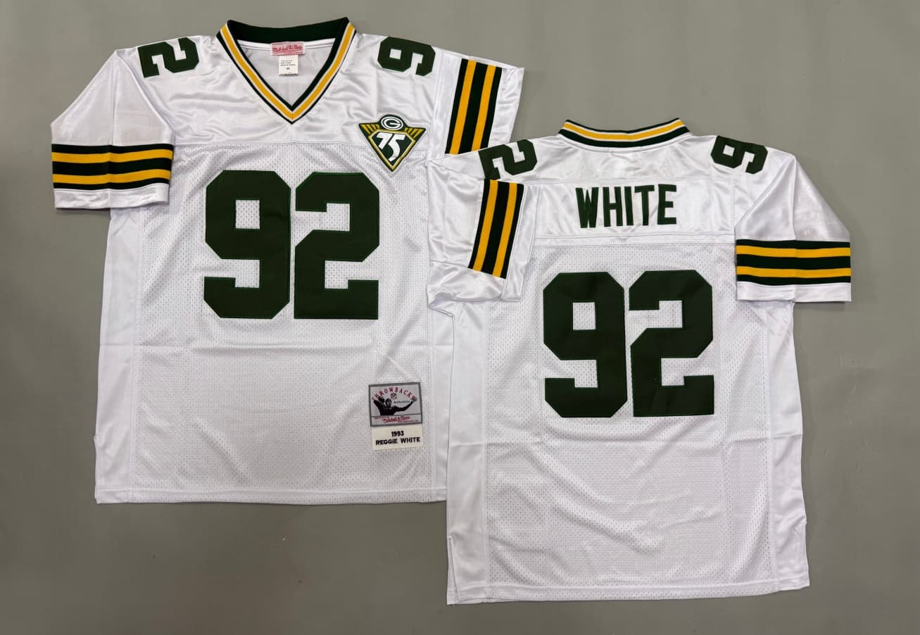Reggie White #92 Green Bay Packers Stitched  75th  Jersey