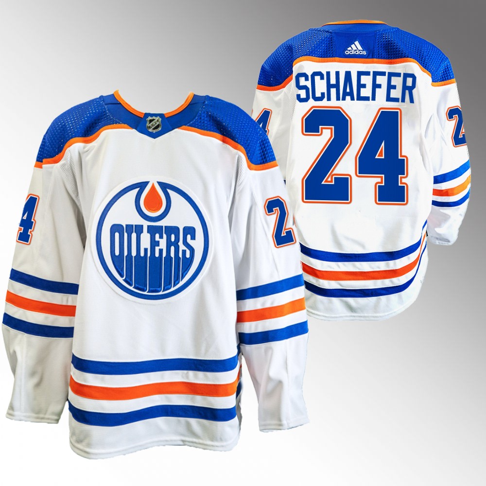 Reid Schaefer 2022-23 Edmonton Oilers White Primegreen Authentic Away Jersey
