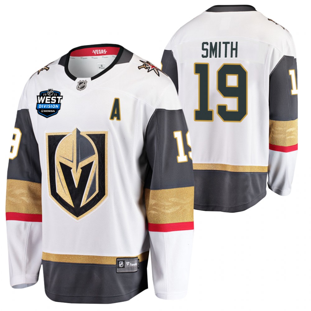 Reilly Smith Golden Knights 2021 West Division Patch Jersey White Away