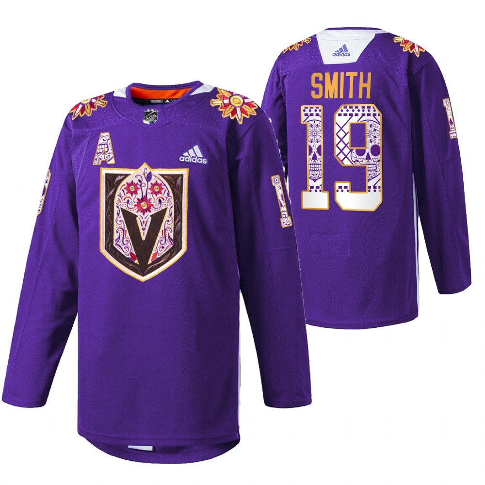 Reilly Smith Jersey Vegas Golden Knights Hispanic Heritage 2021 Purple Warmup
