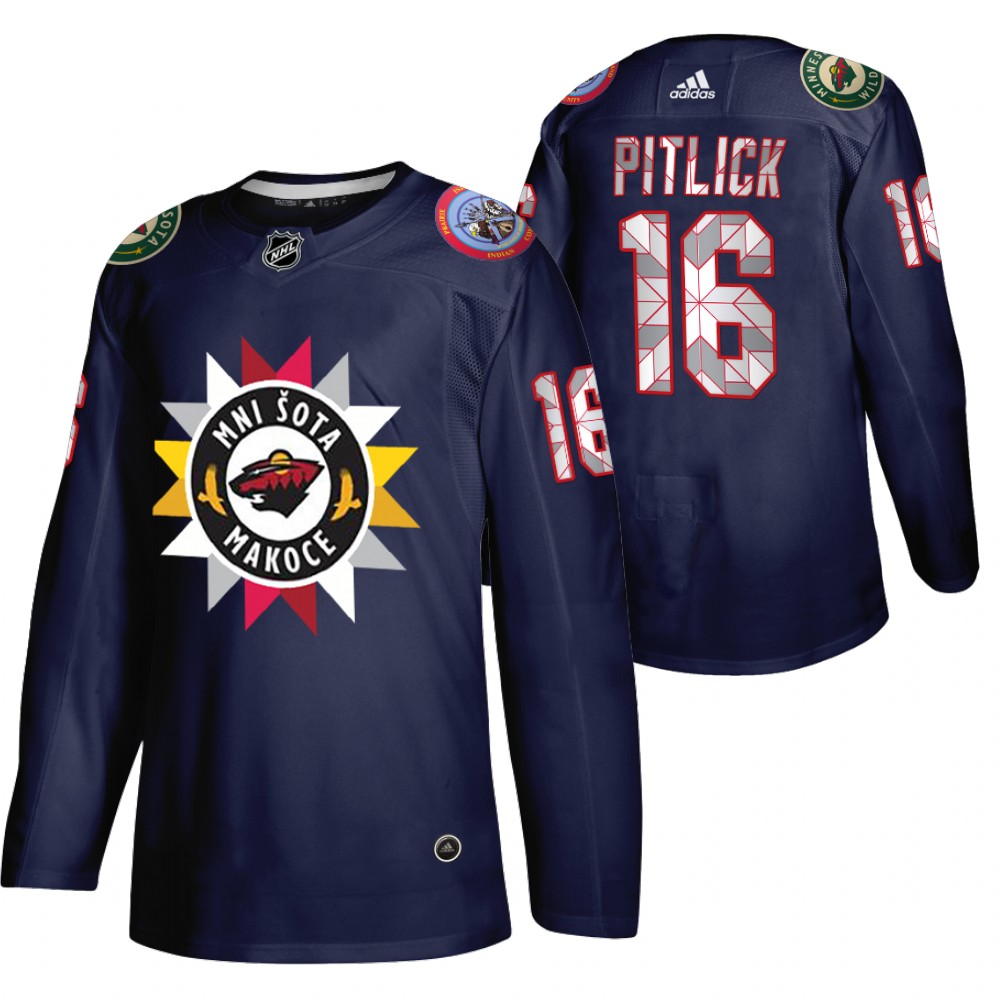 Rem Pitlick Jersey Minnesota Wild Native American Heritage Day Navy 2021-22 Men