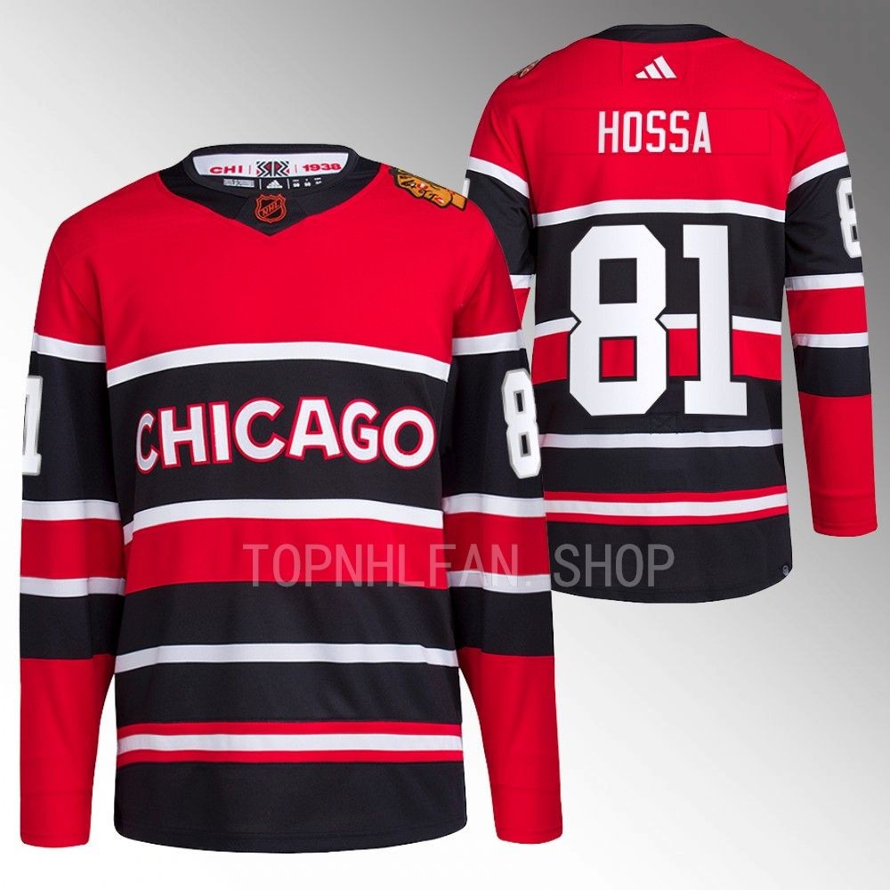 Retired Number Chicago Blackhawks Marian Hossa 2008-2018 Red Reverse Retro Jersey men's