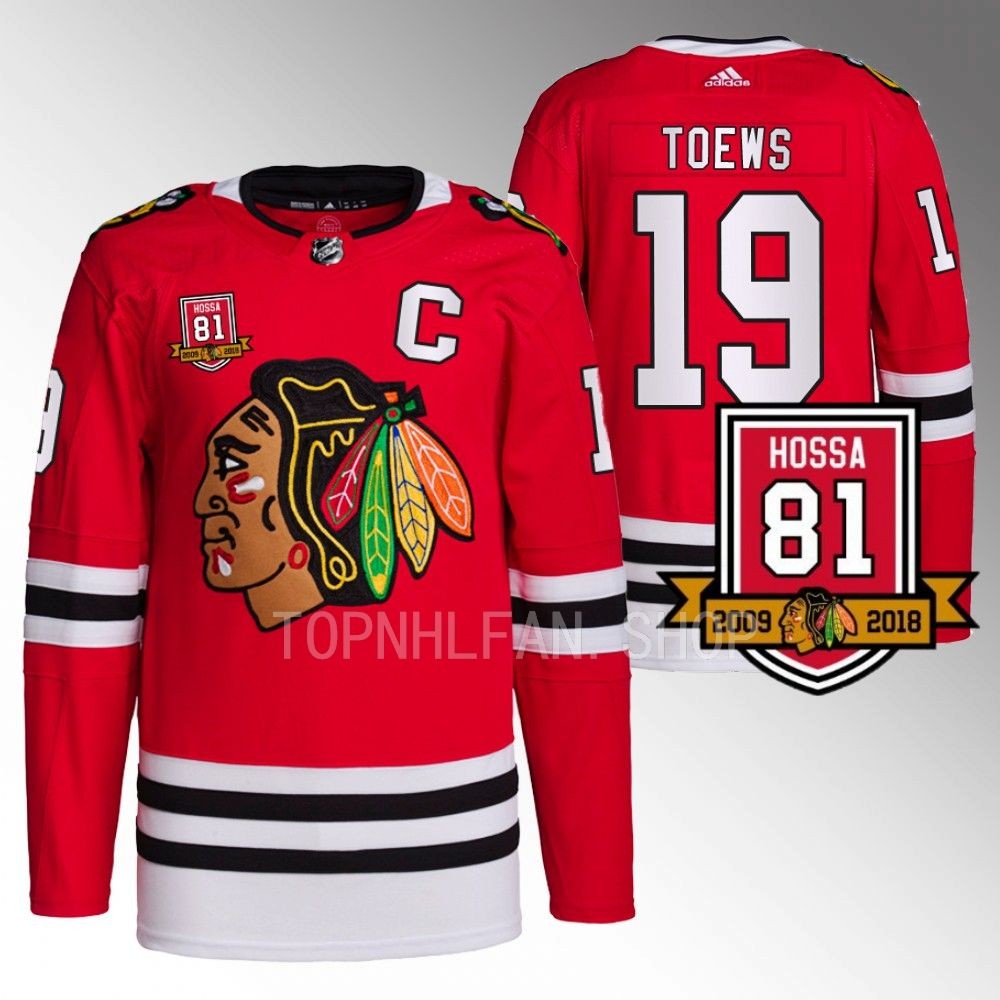 Retirement 81Hossa Patch Chicago Blackhawks Jonathan Toews Red Primegreen Jersey men's