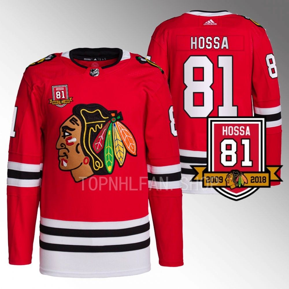 Retirement 81Hossa Patch Chicago Blackhawks Marian Hossa Red Primegreen Jersey men's