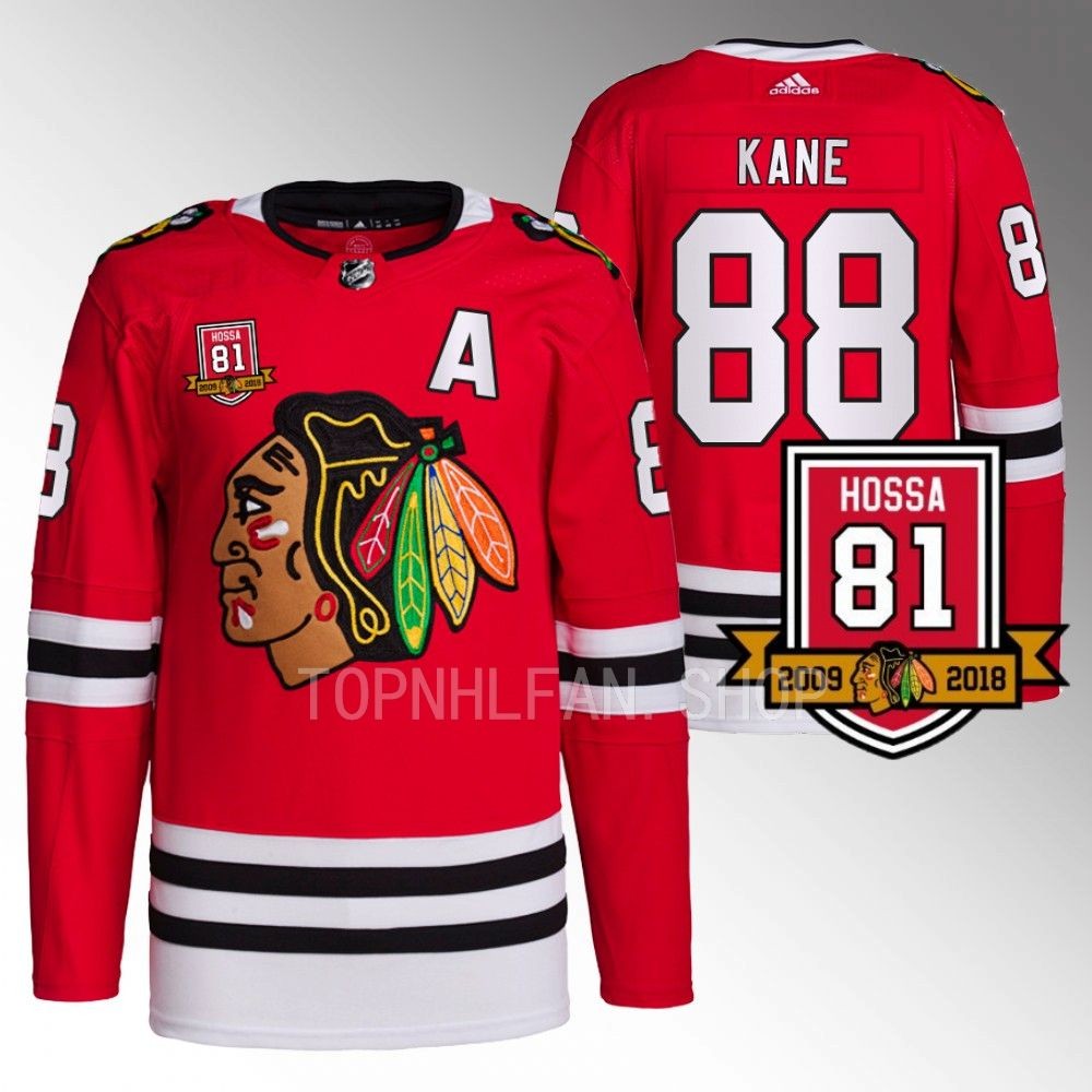 Retirement 81Hossa Patch Chicago Blackhawks Patrick Kane Red Primegreen Jersey men's