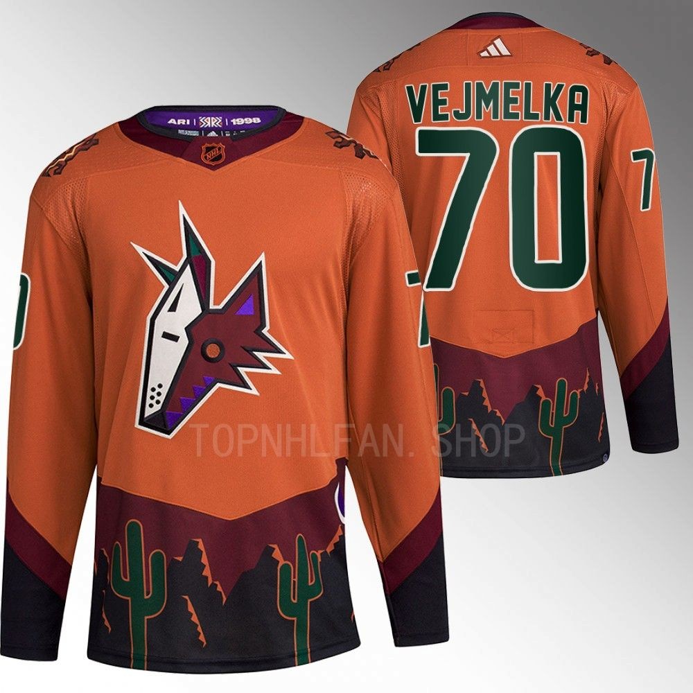 Reverse Retro 2.0 Arizona Coyotes Karel Vejmelka 2022 Orange Authentic Primegreen Jersey men's