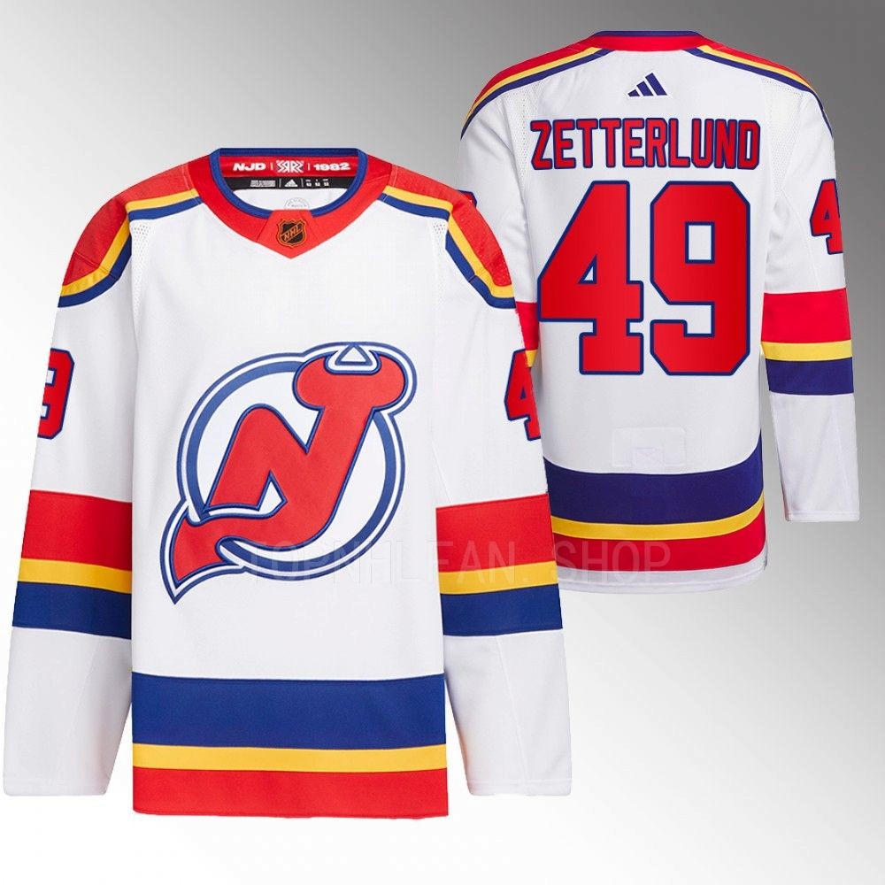 Reverse Retro 2.0 New Jersey Devils Fabian Zetterlund 2022 White Authentic Primegreen Jersey men's