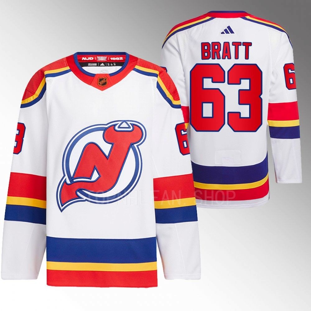 Reverse Retro 2.0 New Jersey Devils Jesper Bratt 2022 White Authentic Primegreen Jersey men's