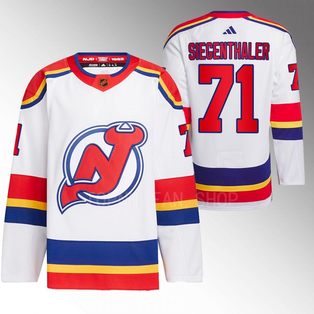 Reverse Retro 2.0 New Jersey Devils Jonas Siegenthaler 2022 White Authentic Primegreen Jersey men's