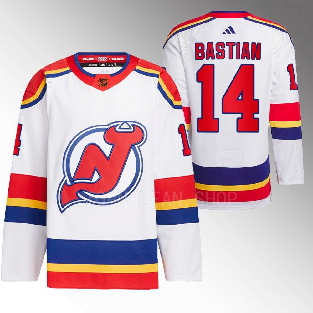Reverse Retro 2.0 New Jersey Devils Nathan Bastian 2022 White Authentic Primegreen Jersey men's