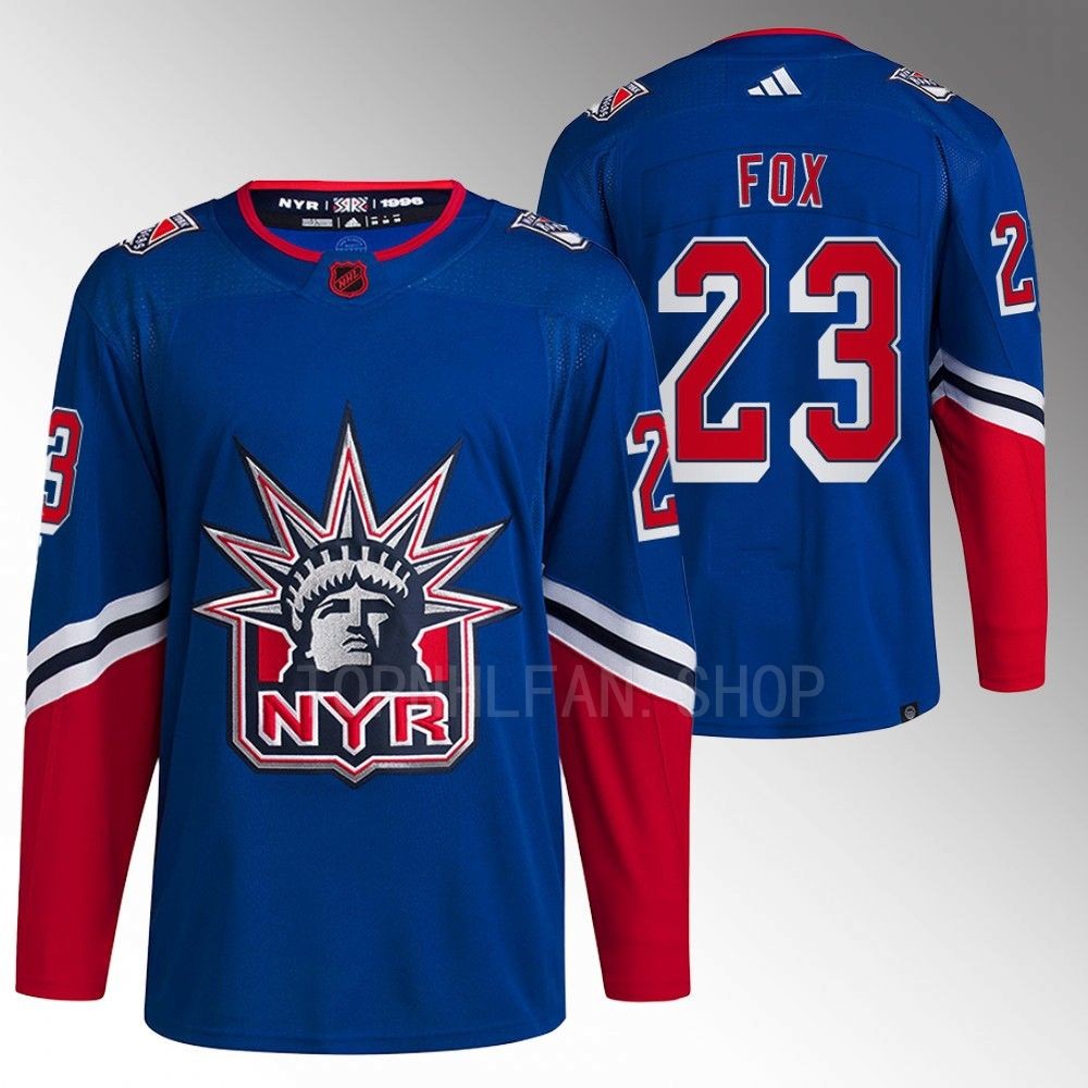 Reverse Retro 2.0 New York Rangers Adam Fox 2022 Blue Authentic Primegreen Jersey men's