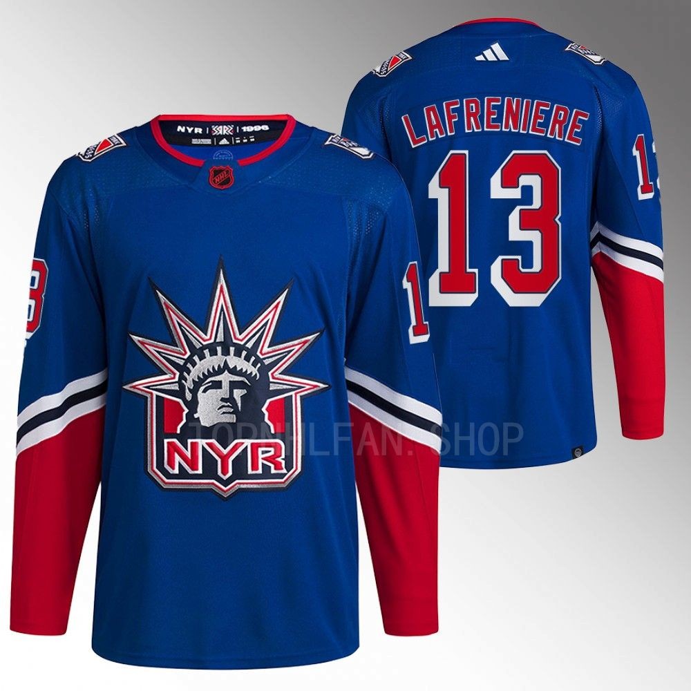 Reverse Retro 2.0 New York Rangers Alexis Lafreniere 2022 Blue Authentic Primegreen Jersey men's