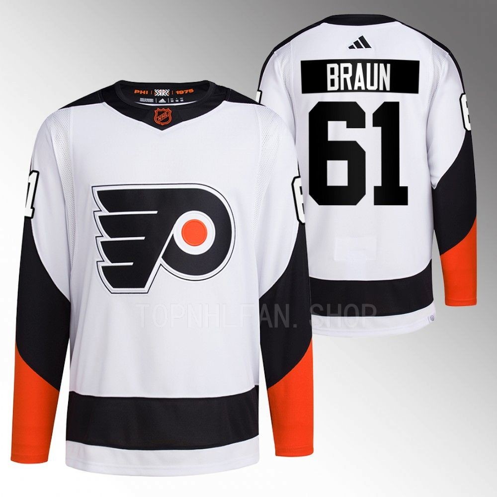 Reverse Retro 2.0 Philadelphia Flyers Justin Braun 2022 White Authentic Primegreen Jersey men's