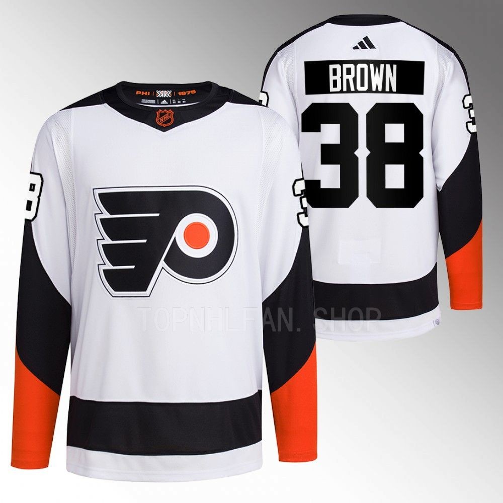 Reverse Retro 2.0 Philadelphia Flyers Patrick Brown 2022 White Authentic Primegreen Jersey men's