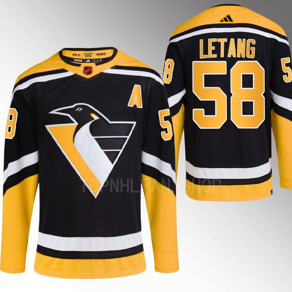 Reverse Retro 2.0 Pittsburgh Penguins Kris Letang 2022 Black Authentic Primegreen Jersey men's