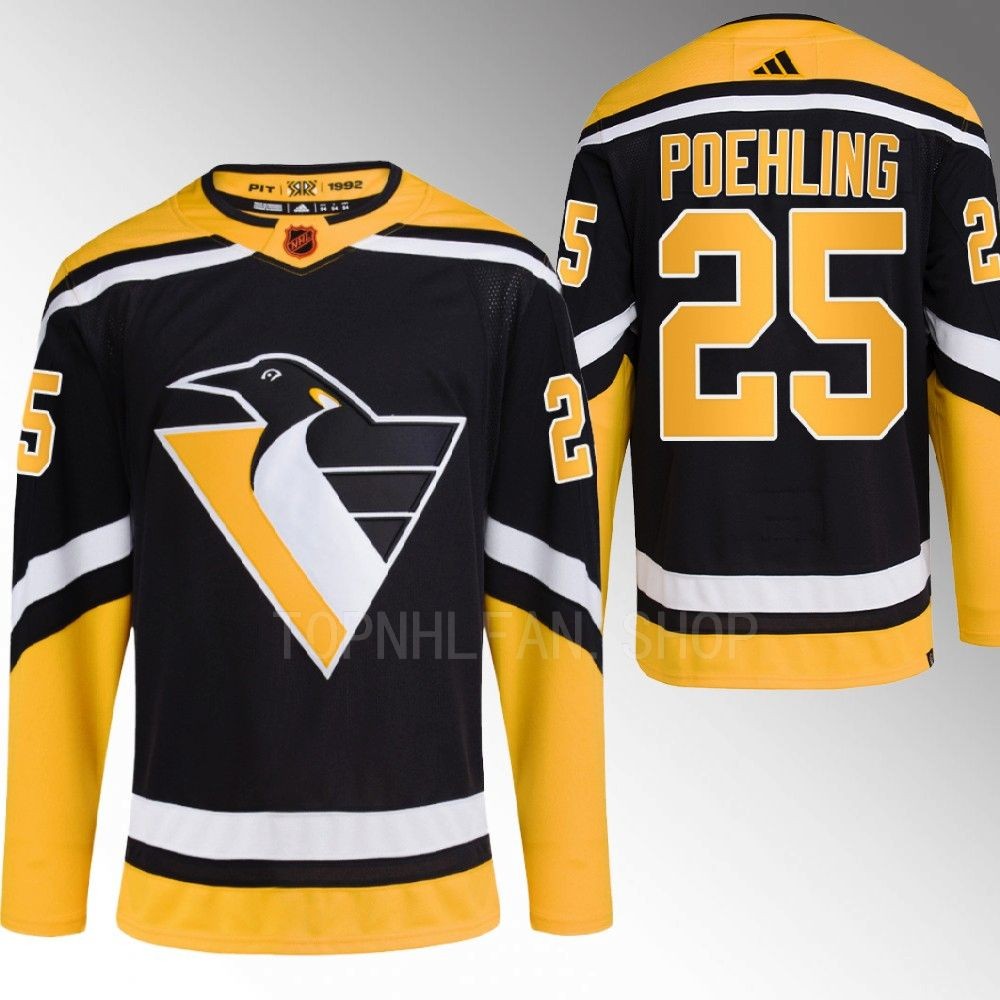Reverse Retro 2.0 Pittsburgh Penguins Ryan Poehling 2022 Black Authentic Primegreen Jersey men's