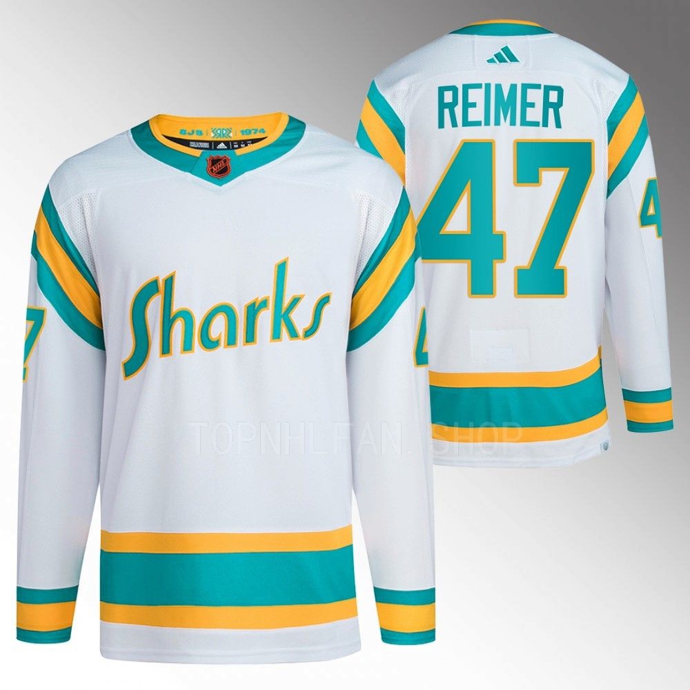 Reverse Retro 2.0 San Jose Sharks James Reimer 2022 White Authentic Primegreen Jersey men's