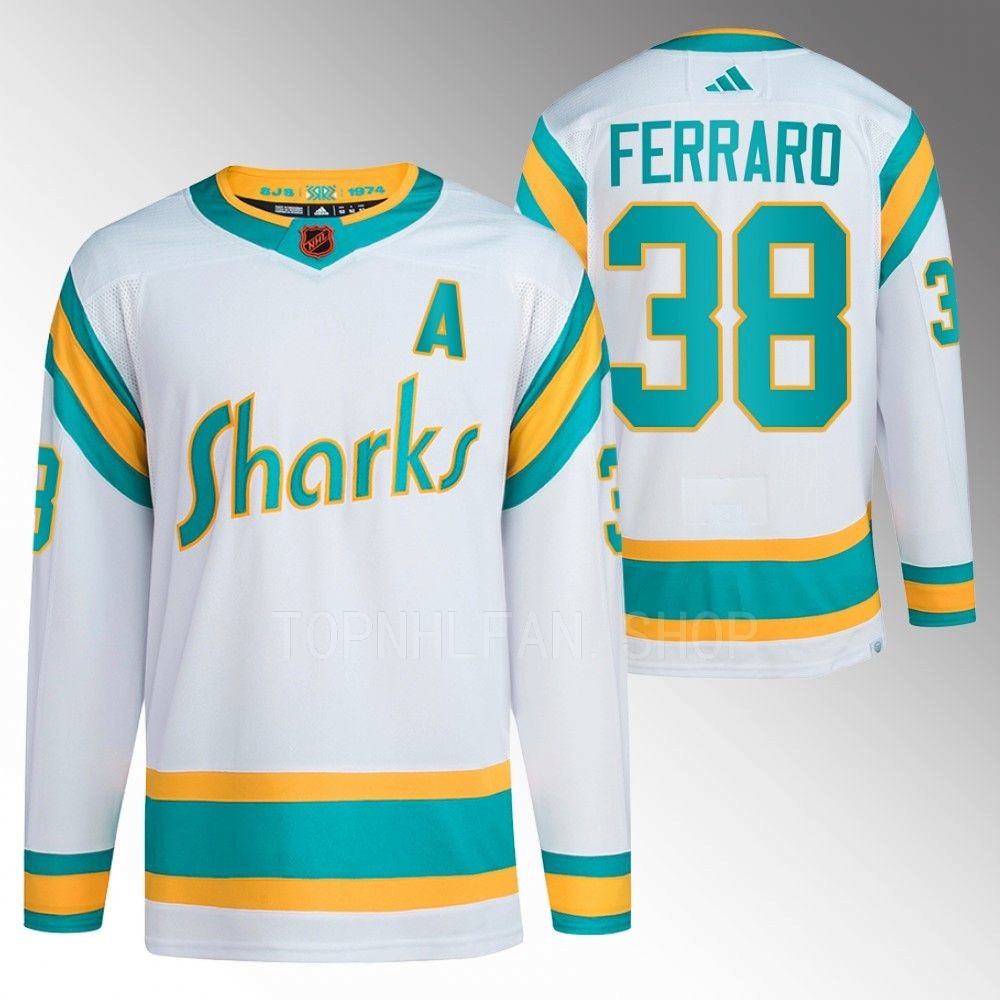 Reverse Retro 2.0 San Jose Sharks Mario Ferraro 2022 White Authentic Primegreen Jersey men's