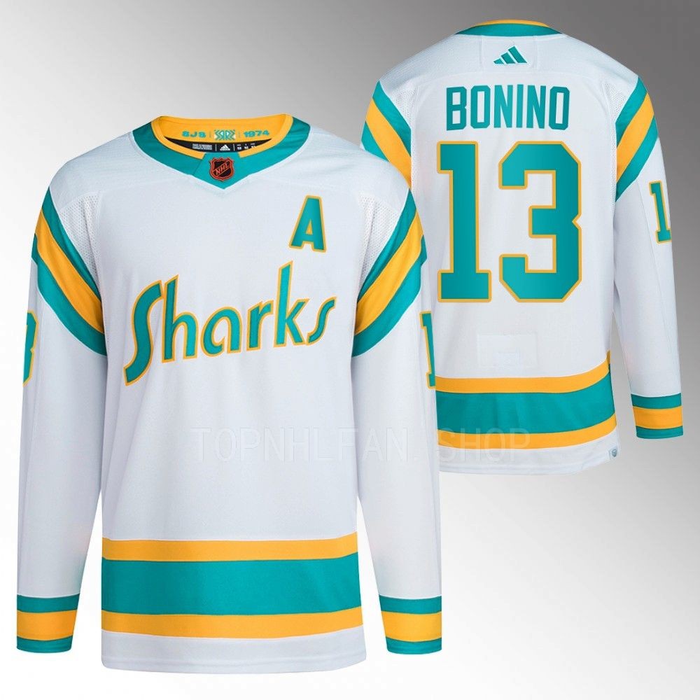 Reverse Retro 2.0 San Jose Sharks Nick Bonino 2022 White Authentic Primegreen Jersey men's