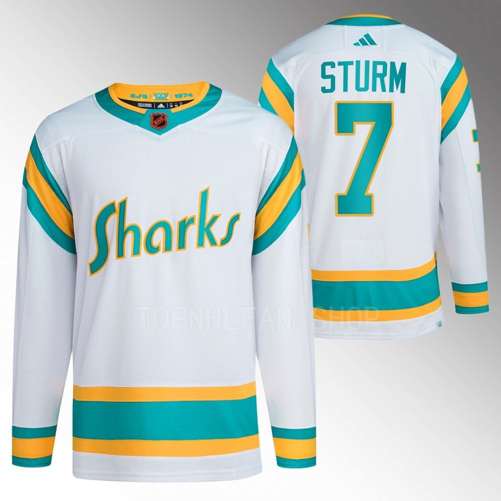 Reverse Retro 2.0 San Jose Sharks Nico Sturm 2022 White Authentic Primegreen Jersey men's
