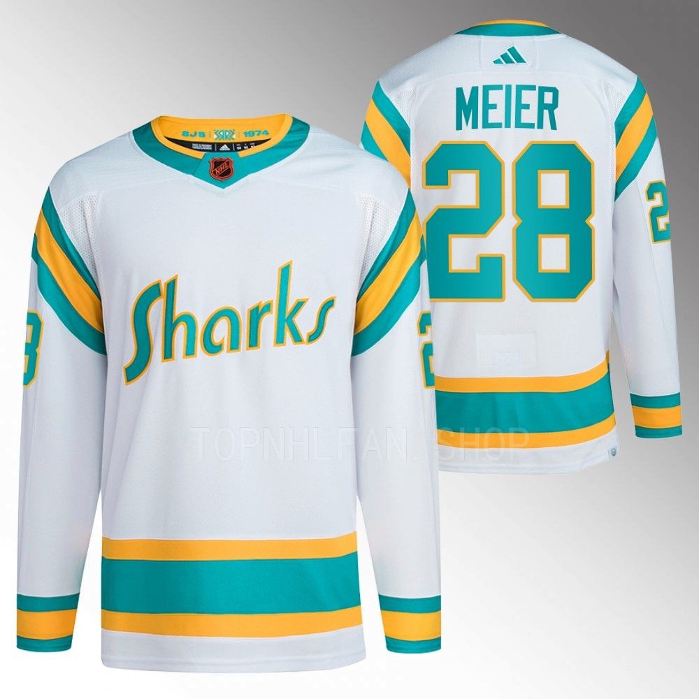 Reverse Retro 2.0 San Jose Sharks Timo Meier 2022 White Authentic Primegreen Jersey men's