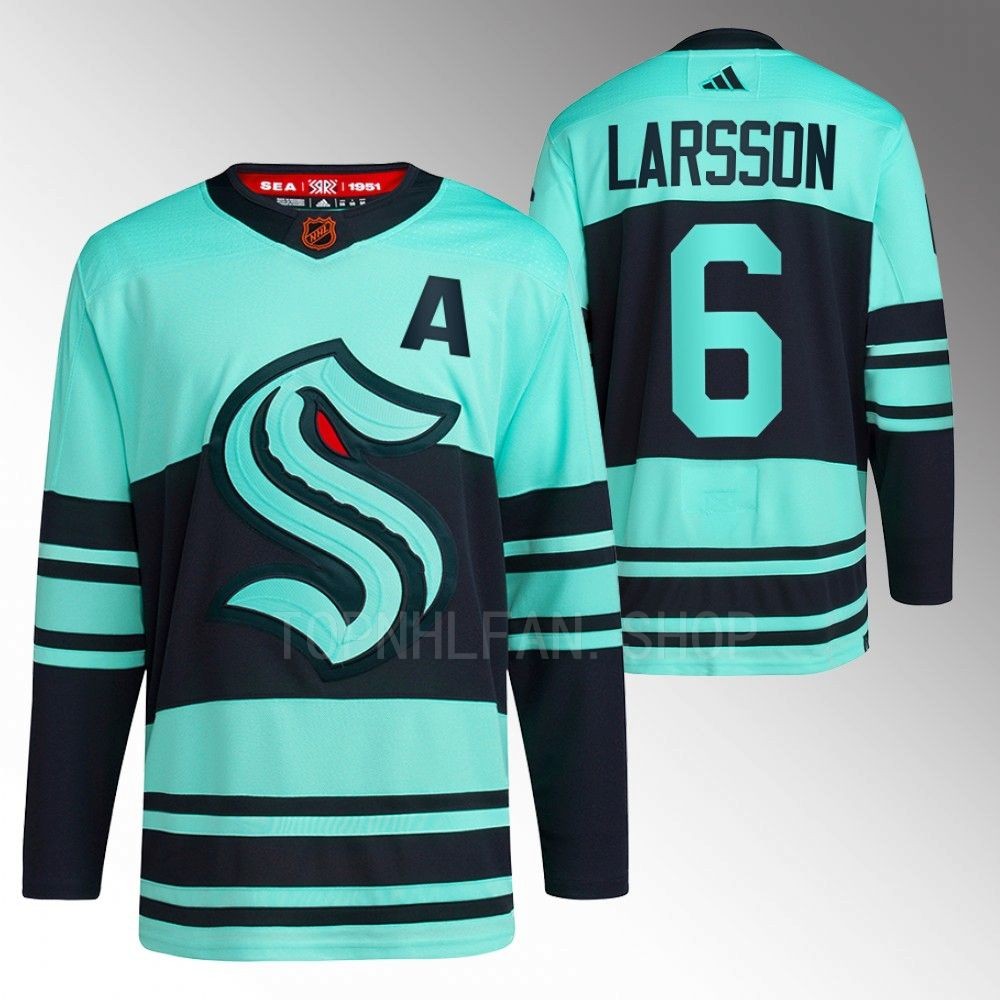 Reverse Retro 2.0 Seattle Kraken Adam Larsson 2022 Ice Blue Authentic Primegreen Jersey men's