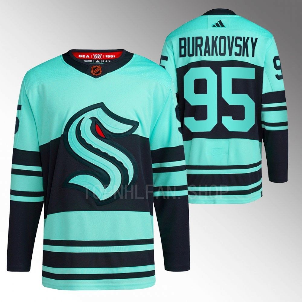 Reverse Retro 2.0 Seattle Kraken Andre Burakovsky 2022 Ice Blue Authentic Primegreen Jersey men's