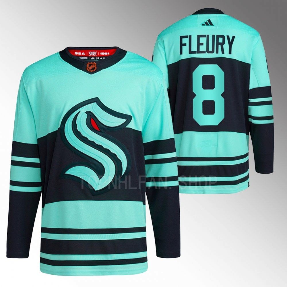 Reverse Retro 2.0 Seattle Kraken Cale Fleury 2022 Ice Blue Authentic Primegreen Jersey men's