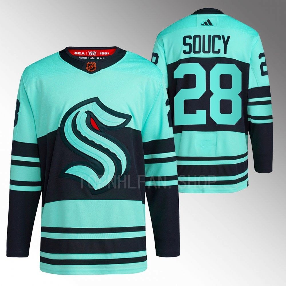 Reverse Retro 2.0 Seattle Kraken Carson Soucy 2022 Ice Blue Authentic Primegreen Jersey men's
