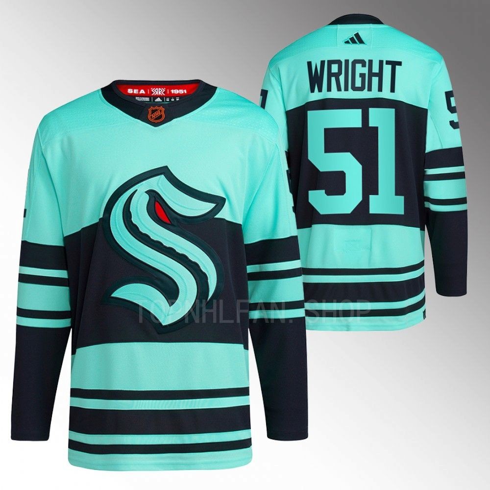 Reverse Retro 2.0 Seattle Kraken Shane Wright 2022 Ice Blue Authentic Primegreen Jersey men's