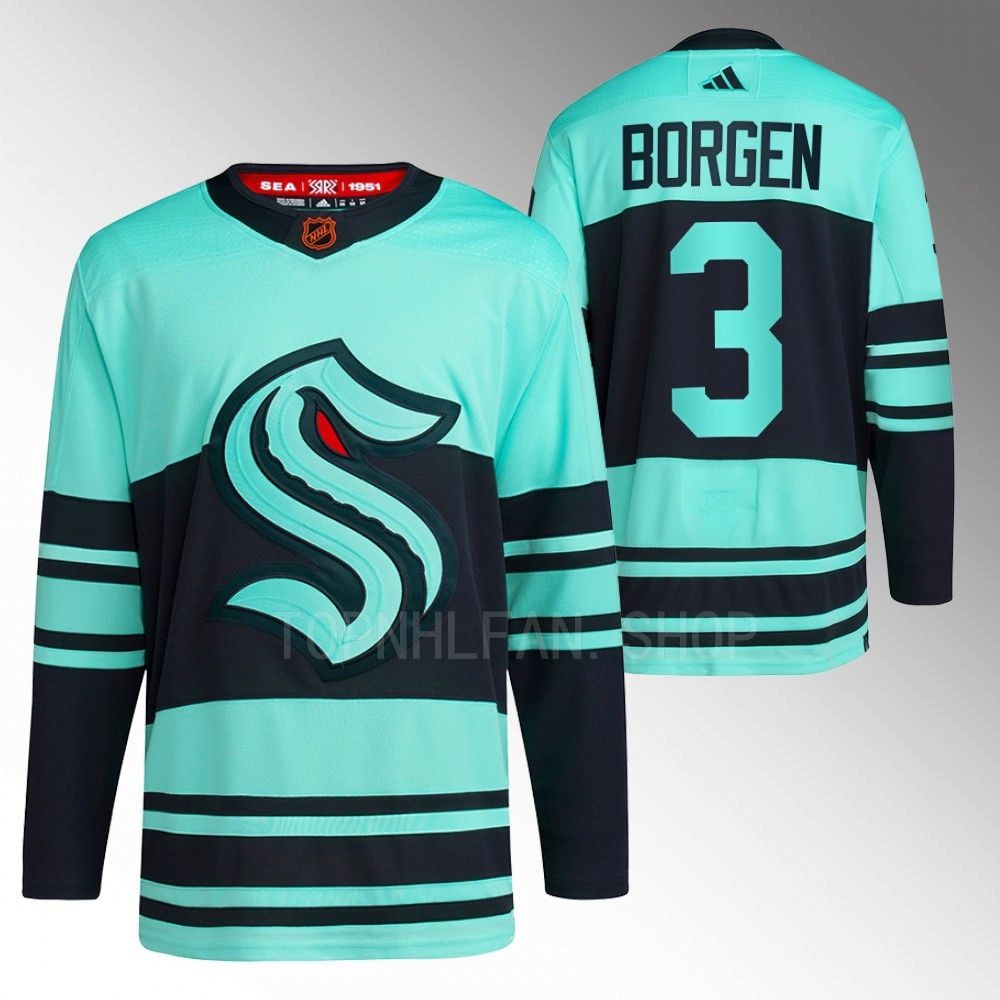 Reverse Retro 2.0 Seattle Kraken Will Borgen 2022 Ice Blue Authentic Primegreen Jersey men's