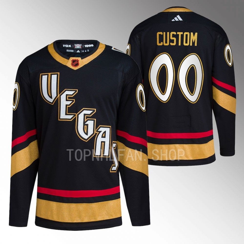 Reverse Retro 2.0 Vegas Golden Knights Custom 2022 Black Primegreen Authentic Jersey men's