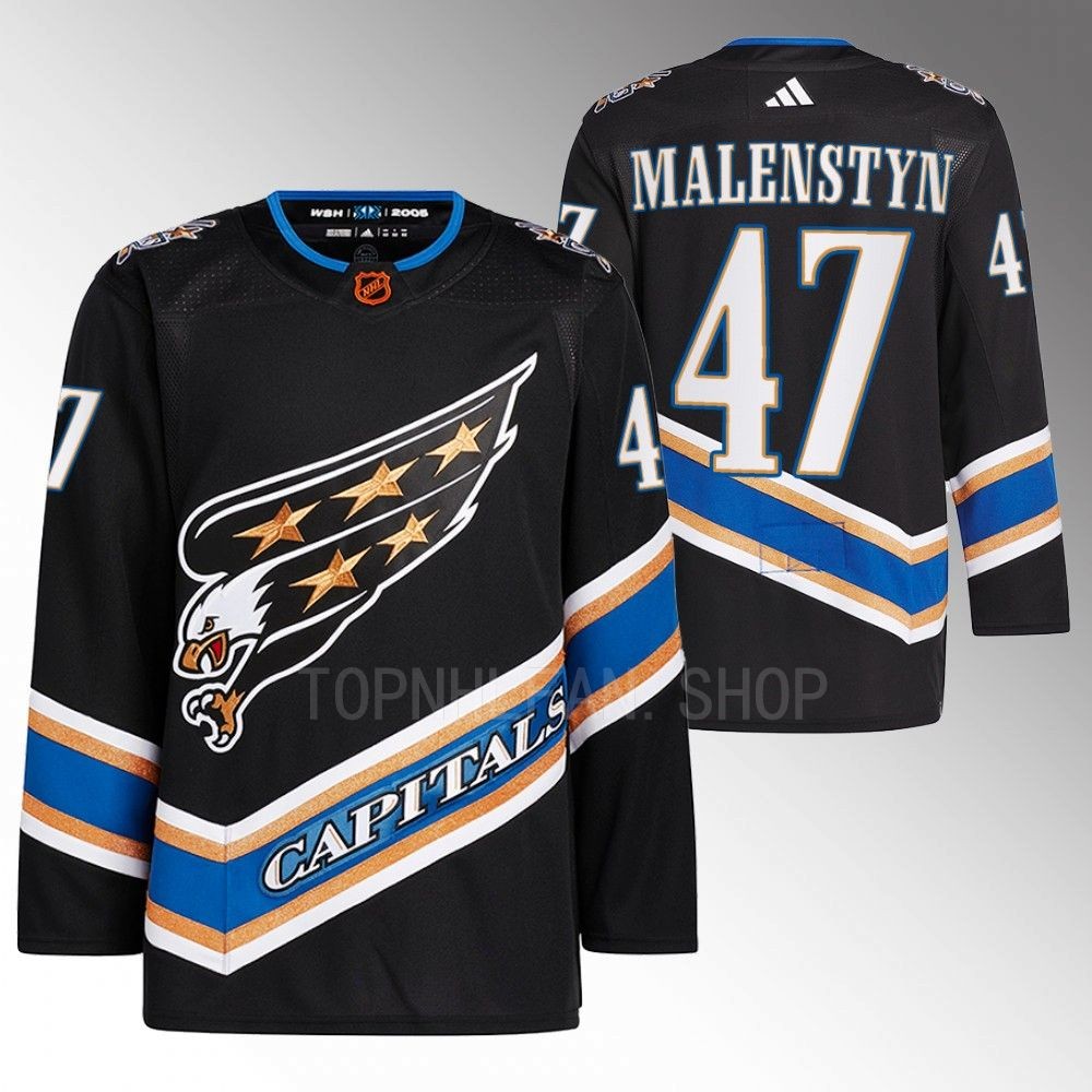 Reverse Retro 2.0 Washington Capitals Beck Malenstyn 2022 Black Authentic Primegreen Jersey men's