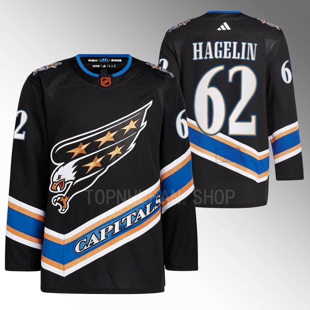 Reverse Retro 2.0 Washington Capitals Carl Hagelin 2022 Black Authentic Primegreen Jersey men's