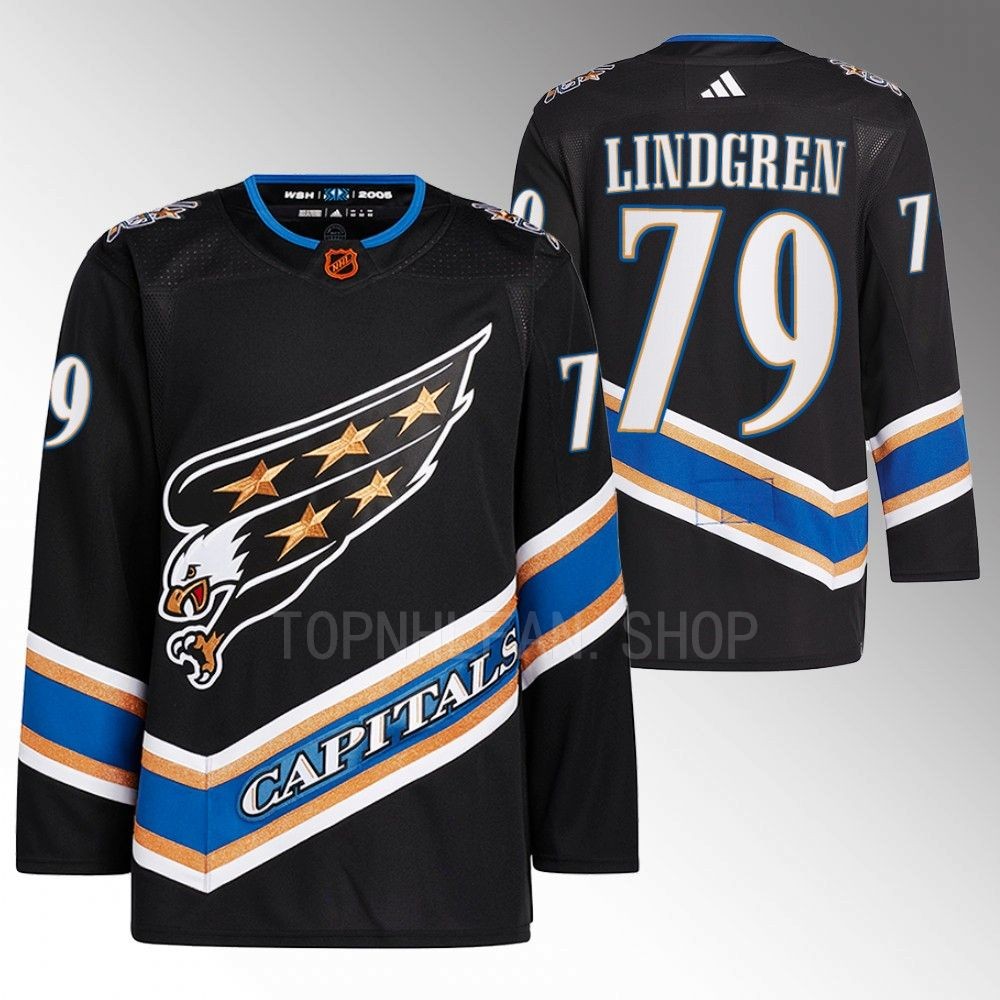 Reverse Retro 2.0 Washington Capitals Charlie Lindgren 2022 Black Authentic Primegreen Jersey men's