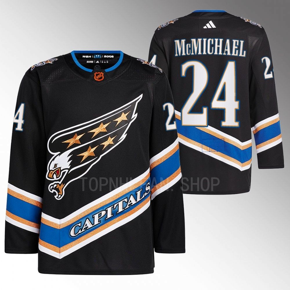 Reverse Retro 2.0 Washington Capitals Connor McMichael 2022 Black Authentic Primegreen Jersey men's