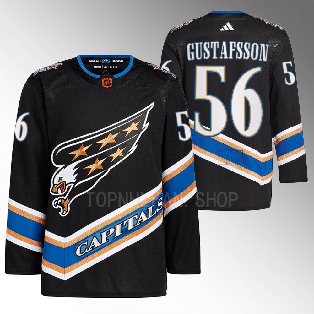Reverse Retro 2.0 Washington Capitals Erik Gustafsson 2022 Black Authentic Primegreen Jersey men's