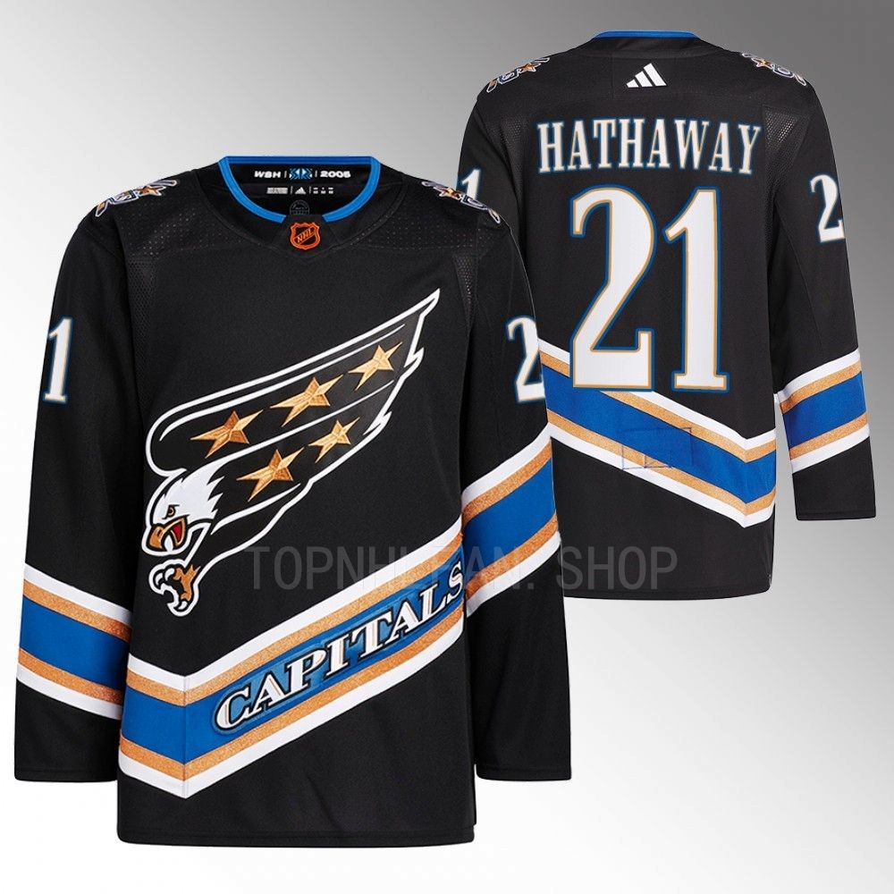 Reverse Retro 2.0 Washington Capitals Garnet Hathaway 2022 Black Authentic Primegreen Jersey men's