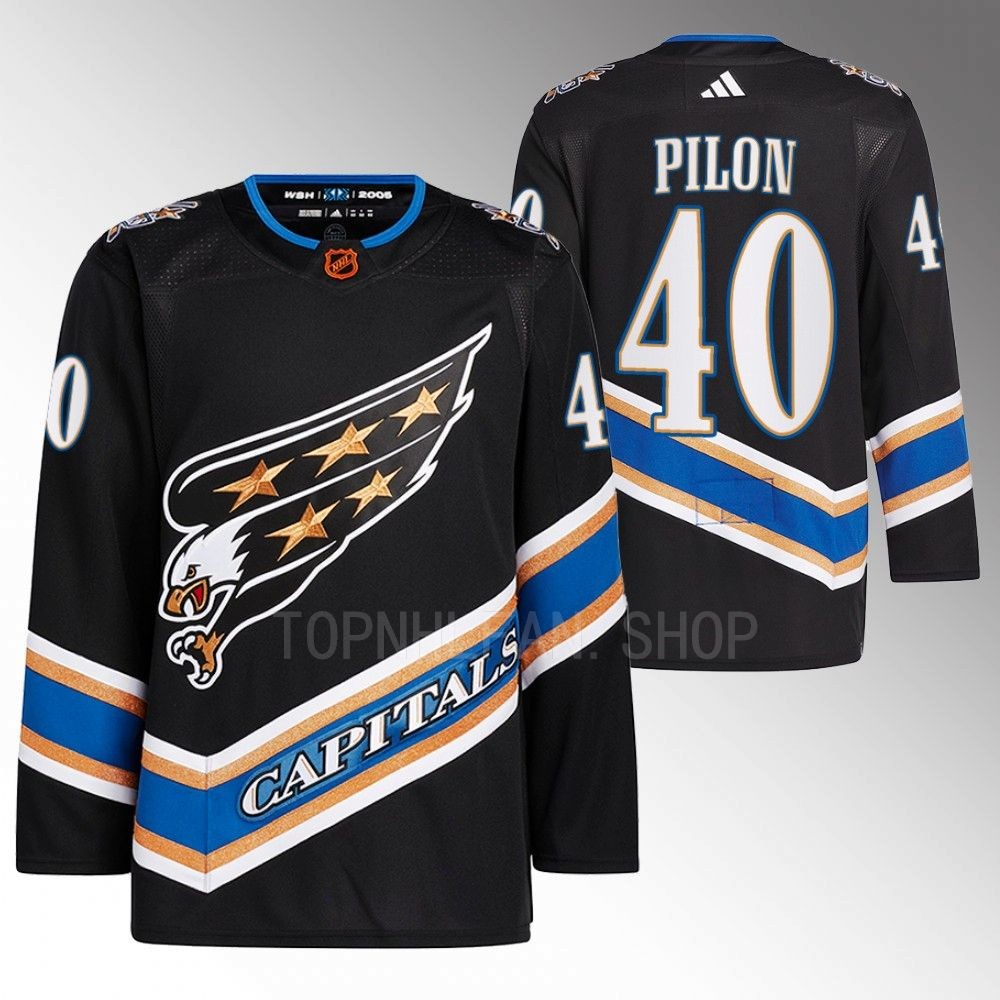 Reverse Retro 2.0 Washington Capitals Garrett Pilon 2022 Black Authentic Primegreen Jersey men's