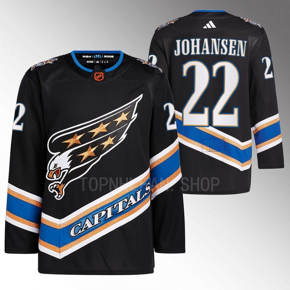 Reverse Retro 2.0 Washington Capitals Lucas Johansen 2022 Black Authentic Primegreen Jersey men's