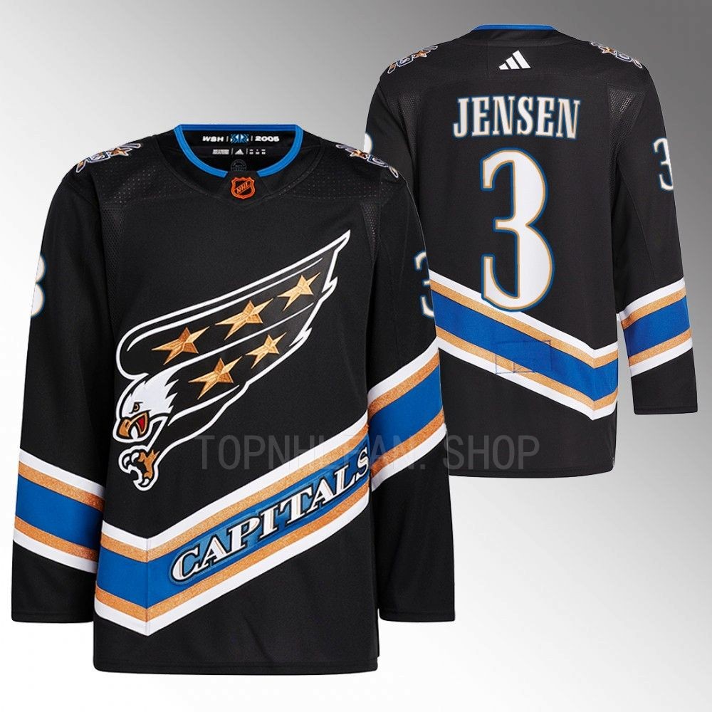 Reverse Retro 2.0 Washington Capitals Nick Jensen 2022 Black Authentic Primegreen Jersey men's