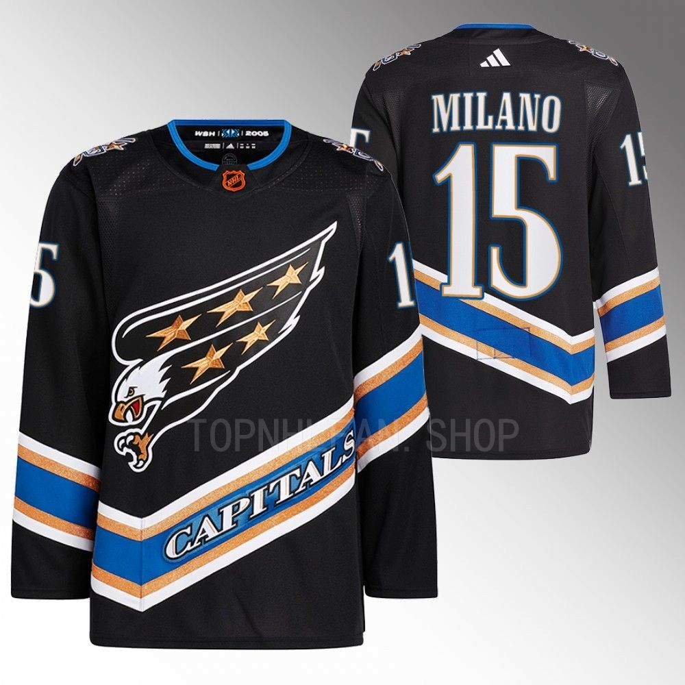 Reverse Retro 2.0 Washington Capitals Sonny Milano 2022 Black Authentic Primegreen Jersey men's